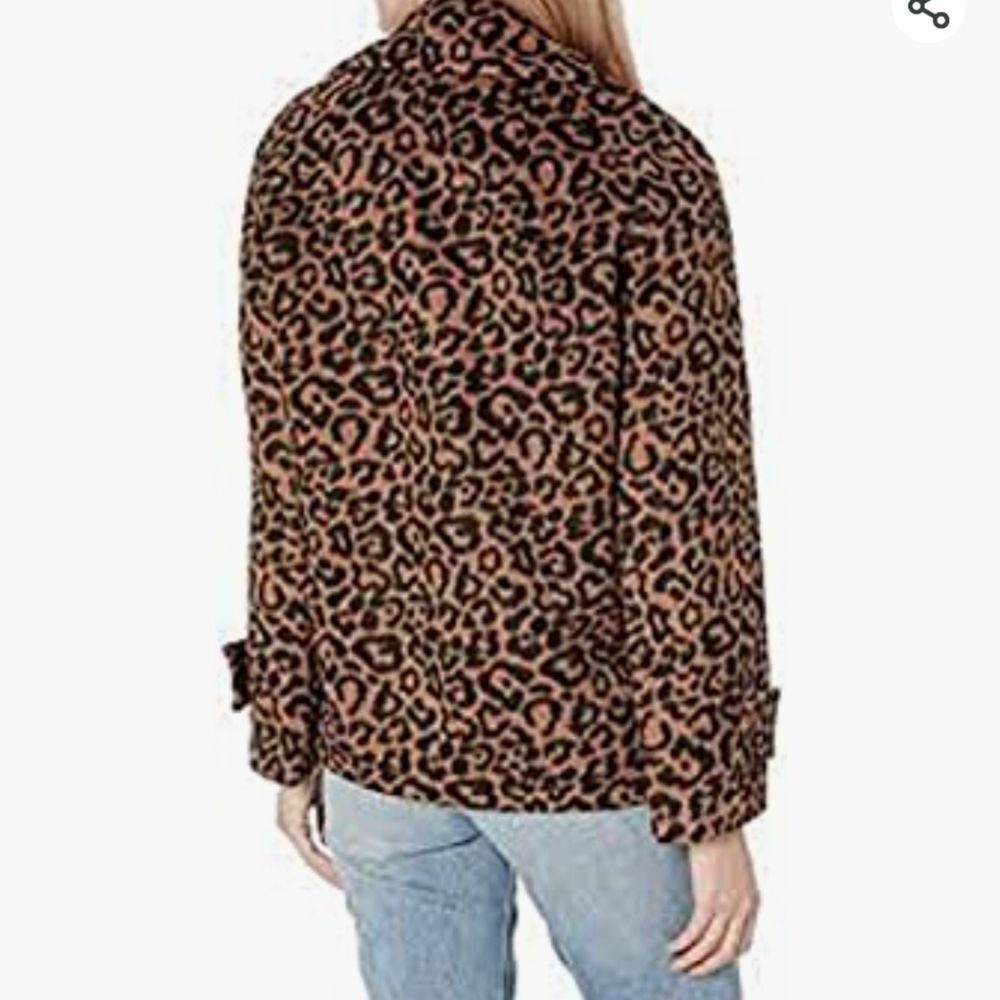Splendid Leopard Coat NWT Wool Blend Women's Medium Neutral Animal Print - Picture 11 of 11